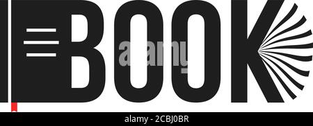 logo abstrait de livre noir isolé sur blanc Illustration de Vecteur