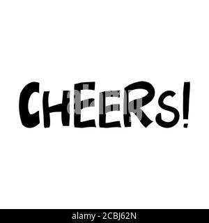 Santé. Joli lettrage dessiné à la main dans un style scandinave moderne. Isolé sur fond blanc. Illustration du stock vectoriel. Illustration de Vecteur