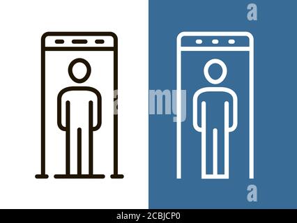 Icône du détecteur de métal de protection. Sécurité, symbole de contrôle Illustration de Vecteur