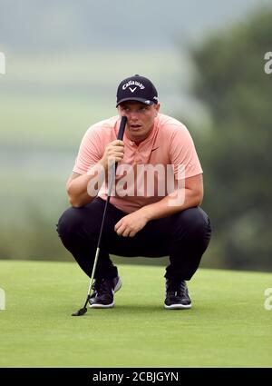 Callum Shinkwin d'Angleterre pendant la deuxième journée du Celtic Classic au Celtic Manor Resort. Banque D'Images