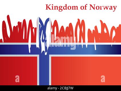 Drapeau de la Norvège, Royaume de Norvège. Modèle pour la conception des prix, un document officiel avec le drapeau de la Norvège. Illustration vectorielle colorée et lumineuse. Illustration de Vecteur