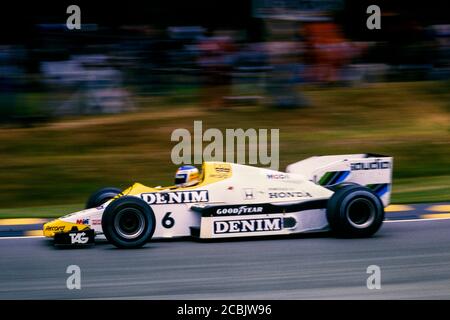 Keke Rosberg Williams Honda équipe les marques du Grand Prix de Grande-Bretagne Trappe 1984 Banque D'Images