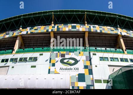 Lissabon, Portugal. 14 août 2020. Football: Ligue des Champions, finales 2020, stade 'Estadio Jose Alvalade XXI', stade du club de football Sporting Lisbonne. Le stade est l'un des deux sites pour les derniers matchs de la Ligue des Champions 2020. Credit: Matthias balk/dpa/Alay Live News Banque D'Images