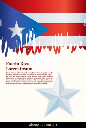 Drapeau de Porto Rico, Commonwealth de Porto Rico. Modèle pour la conception de prix, un document officiel avec le drapeau de Porto Rico. Vecto lumineux et coloré Illustration de Vecteur