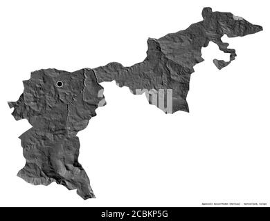 Forme d'Appenzell Ausserrhoden, canton de Suisse, avec sa capitale isolée sur fond blanc. Carte d'élévation à deux niveaux. Rendu 3D Banque D'Images