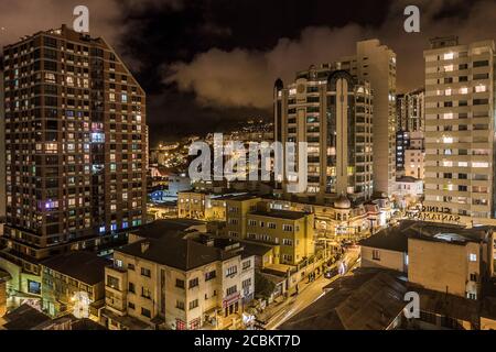 Centre ville la Paz la nuit, Bolivie, Amérique du Sud Banque D'Images