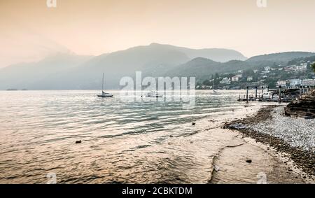 Vue imprenable sur le lac majeur, Ascona, Tessin, Suisse Banque D'Images