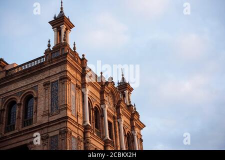 Extérieur de la Plaza de Espana, Séville, Andalousie, Espagne Banque D'Images