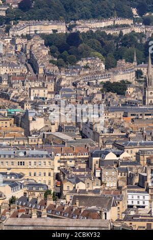 Vue panoramique sur la ville de Bath depuis Alexandra Park, ville de Bath, Somerset, Angleterre, Royaume-Uni Banque D'Images