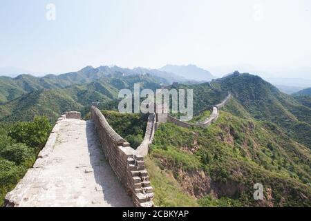 Vue sur la Grande Muraille de Chine, Pékin Banque D'Images