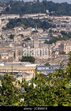 Vue panoramique sur la ville de Bath depuis Alexandra Park, ville de Bath, Somerset, Angleterre, Royaume-Uni Banque D'Images