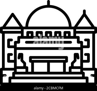 Icône du bâtiment du Parlement de la ville, style de contour Illustration de Vecteur