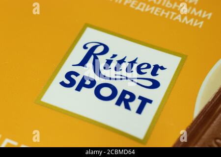 Moscou, Russie - 1er juin 2020 : gros plan du logo Ritter Sport, éditorial Banque D'Images