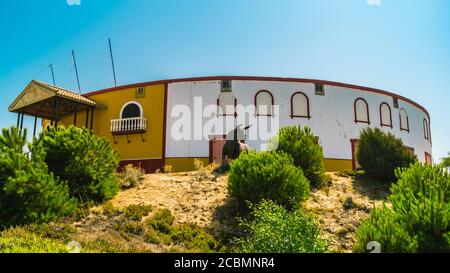 Détail de l'arène Matalascanas en Andalousie, Espagne. Banque D'Images