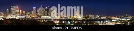 Photo nocturne de la ville de Brisbane, Australie Banque D'Images