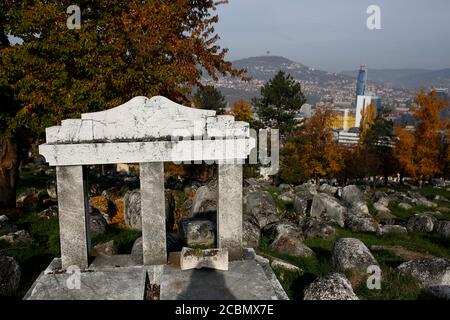 Le cimetière juif de l'OID est un cimetière vieux de près de 500 ans à Sarajevo, en Bosnie-Herzégovine. Banque D'Images