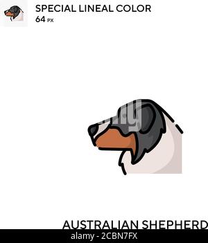 Berger australien icône de vecteur de couleur spécial lineal. Icônes de berger australien pour votre projet d'entreprise Illustration de Vecteur