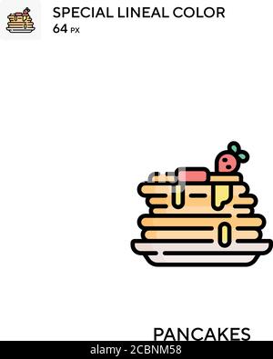 Pancakes icône spéciale de vecteur de couleur de lineal. Des icônes de crêpes pour votre projet d'entreprise Illustration de Vecteur