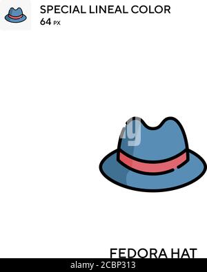 Chapeau Fedora icône spéciale de vecteur de couleur de ligne. Icônes chapeau Fedora pour votre projet d'entreprise Illustration de Vecteur