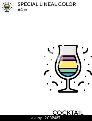 Cocktail spécial Lineal couleur vecteur icône. Cocktail d'icônes pour votre projet d'entreprise Illustration de Vecteur