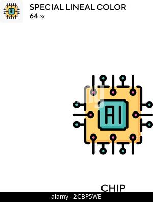 Chip icône de vecteur de couleur spécial de l'épaisseur de ligne. Icônes de puce pour votre projet d'entreprise Illustration de Vecteur