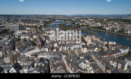 Vieille ville avec la Florinskirche et l'église notre-chère Dame, Koblenz, Rhénanie-Palatinat, Allemagne Banque D'Images