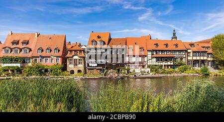 Petite Venise sur la rivière Regnitz, anciennes maisons de pêcheurs, vieille ville, Bamberg, Franconie, Bavière, Allemagne Banque D'Images