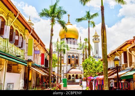 La mosquée Masjid Sultan de Kampong Glam est un monument national de Singapour avec une longue histoire datant de 1824. Banque D'Images