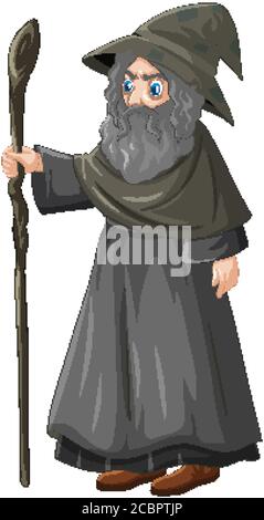 Illustration du personnel de holding Old Wisard Illustration de Vecteur