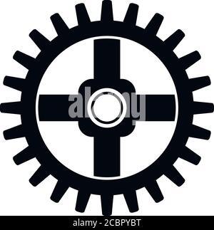 Observez l'icône représentant une roue dentée. Illustration simple de l'icône vectorielle de la pièce de roue de la montre en forme de bande isolée sur fond blanc Illustration de Vecteur