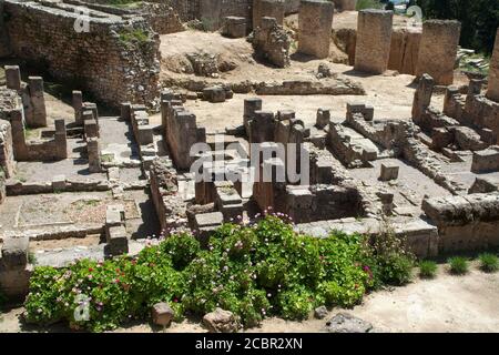 Carthage Tunisie, vue sur les ruines à Byrsa Banque D'Images