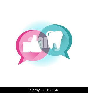bon examen de service de soins dentaires vecteur logo icône dans vibrant couleur Illustration de Vecteur