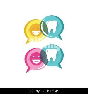 bon examen de service de soins dentaires vecteur logo icône dans vibrant couleur Illustration de Vecteur
