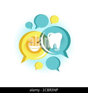 bon examen de service de soins dentaires vecteur logo icône dans vibrant couleur Illustration de Vecteur
