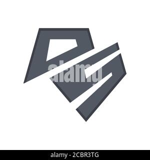 Modèle d'icône de vecteur de concept graphique de lettre SD initiale du logo DS Illustration de Vecteur