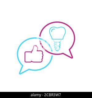 bon examen de service de soins dentaires vecteur logo icône dans vibrant couleur Illustration de Vecteur