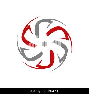 nouveau logo abstrait de l'éolienne à eau design illustrations vectorielles Illustration de Vecteur