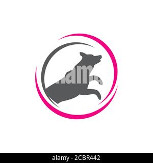 logo vecteur clinique vétérinaire. Silhouette du chien et du chat signe un logo pour un magasin d'animaux de compagnie etc Illustration de Vecteur