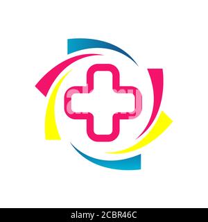 Creative coloré pharmacie médicale logo de soins de santé conception graphique vectorielle Illustration de Vecteur