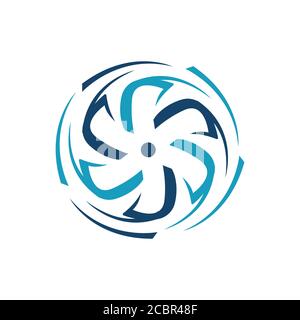 nouveau logo abstrait de l'éolienne à eau design illustrations vectorielles Illustration de Vecteur