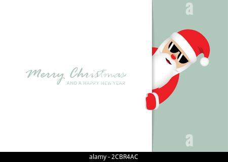 Père Noël mignon avec des lunettes ressemble au coin de funny christmas design vector illustration EPS10 Illustration de Vecteur