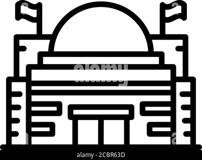 Icône du Parlement de Budapest, style de contour Illustration de Vecteur