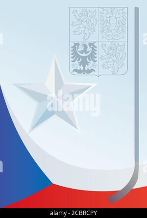 Drapeau de la République tchèque, modèle de la bourse, document officiel avec le drapeau de la République tchèque Illustration de Vecteur
