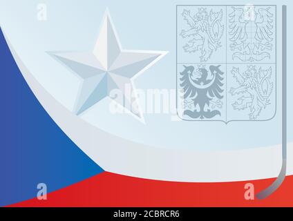 Drapeau de la République tchèque, modèle de la bourse, document officiel avec le drapeau de la République tchèque Illustration de Vecteur