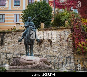 St George et la statue du Dragon à Zagreb, capitale de la Croatie Banque D'Images