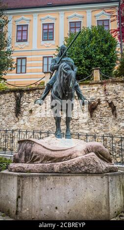 St George et la statue du Dragon à Zagreb, capitale de la Croatie Banque D'Images