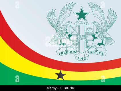 Drapeau du Ghana, le modèle de la bourse, un document officiel avec le drapeau de la République du Ghana Illustration de Vecteur