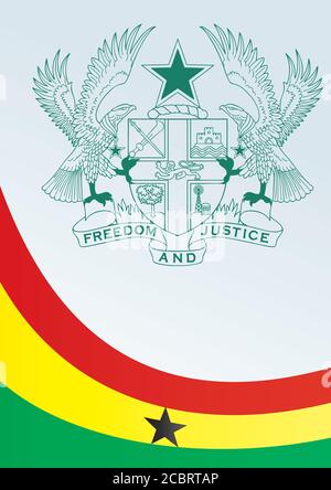 Drapeau du Ghana, le modèle de la bourse, un document officiel avec le drapeau de la République du Ghana Illustration de Vecteur