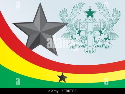 Drapeau du Ghana, le modèle de la bourse, un document officiel avec le drapeau de la République du Ghana Illustration de Vecteur