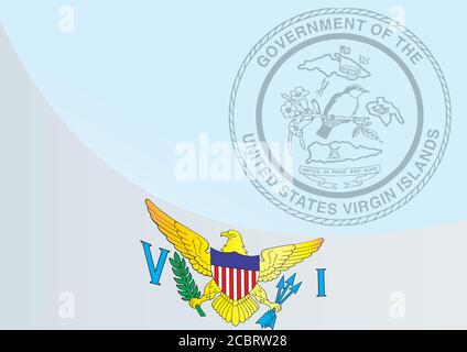 Drapeau des îles Vierges des États-Unis, modèle pour la récompense, document officiel avec un drapeau des îles Vierges des États-Unis Illustration de Vecteur